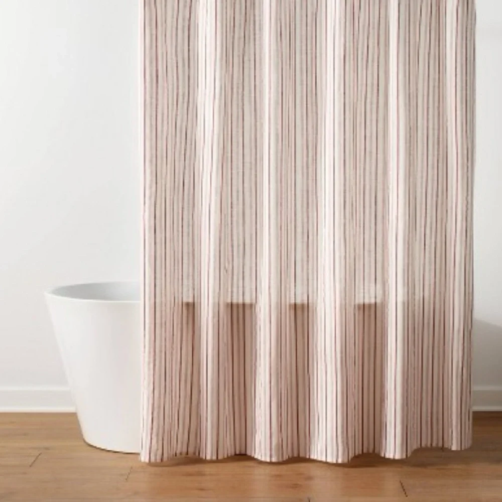 Threshold Striped Shower Curtain red and white